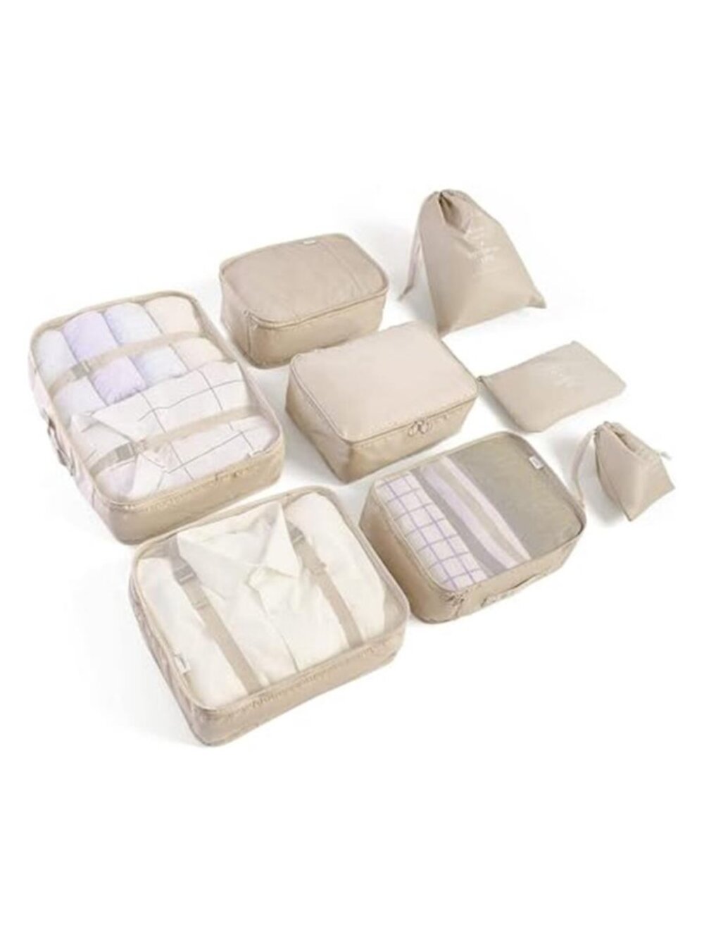 Packing Cubes Travel Organizer Set Luggage Storage Bags Suitcase Organizers 8Pc